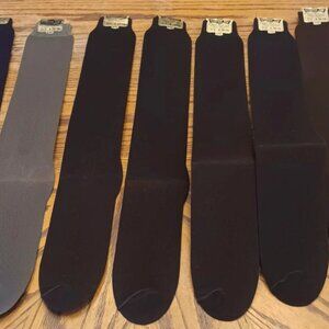 Lot Of 7 Vintage Men's Long Stretch Sox Nylon 10-13 Blue Brown Black Gray